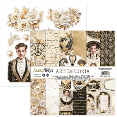 ART DECORIA paper pad 6x6 - Mönsterpapper från Scrapboys 15x15 cm