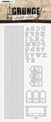 Artist‘s Atelier nr.23 mini album alphabet die set - Stansmallar till minialbum med bokstäver från Studio Light 9,8x20,8 cm