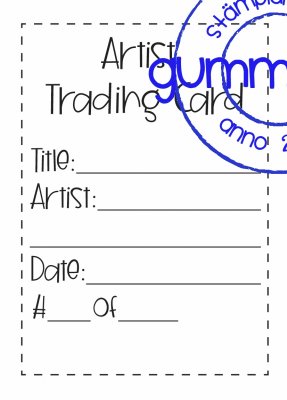 ATC card (English) - Stämpel för att göra Artist Trading Card-signaturer - från Gummiapan