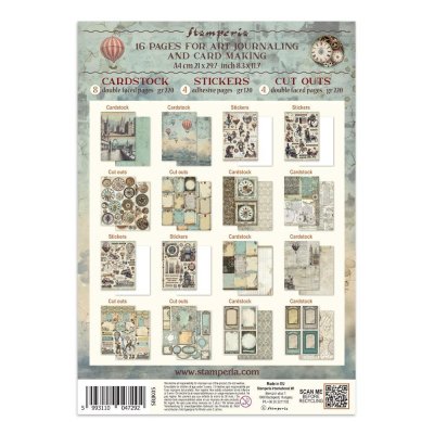 VOYAGES FANTASTIQUE Junk Journal Stickers, Backgrounds, Cut-Outs - Dekorationer från Stamperia