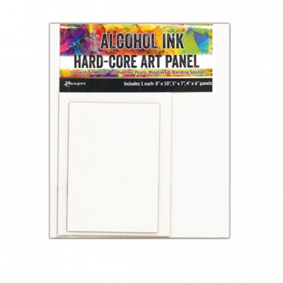 Rectangle art hard-core panels - 3 st hårda underlag för t ex alco ink från Tim Holtz/Ranger ink