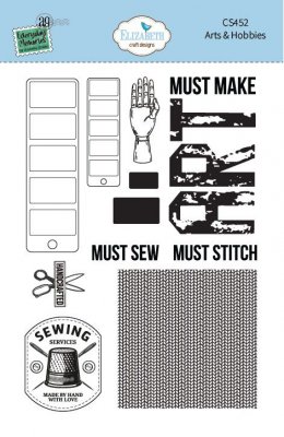 ARTS & HOBBIES clear stamp set - Stämpelset med konsttema från Elizabeth craft designs
