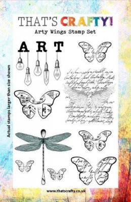 Arty wings butterfly clear stamp set - Stämpelset med fjärilar från That's Crafty! A5