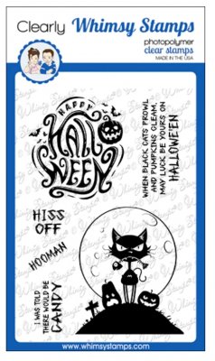 ATC HISS OFF Halloween clear stamp set from Whimsy Stamps 10x15 cm