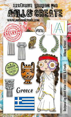 #1016 ATHENS GREECE clear stamp set - Stämpelset från AALL & Create
