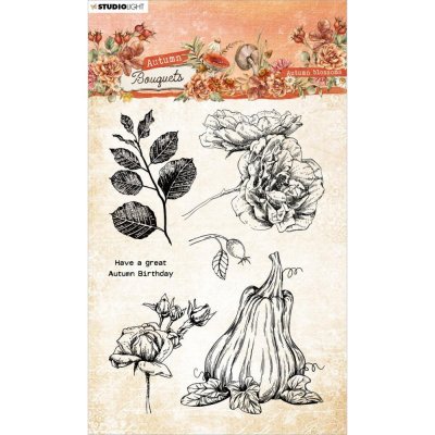 Autumn Blossoms clear stamp set - Stämpelset med hösttema från Studio Light