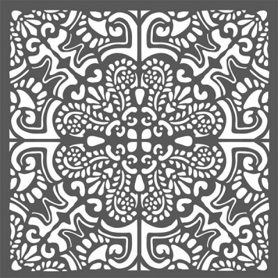Azulejos tiles thick stencil - Schablon med mönstrat kakel från Stamperia 18*18 cm