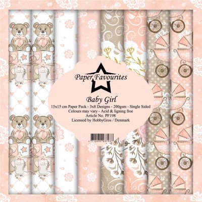 Baby girl paper pack 6x6 from Paper Favourites 15x15 cm