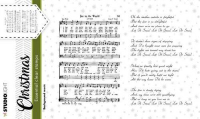 Background music and text clear stamp set - Stämpelset med noter och text från Studio Light 10,5x14,8 cm