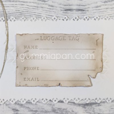 luggage BAGAGE TAG die from Gummiapan ca 94 x 57,5 mm