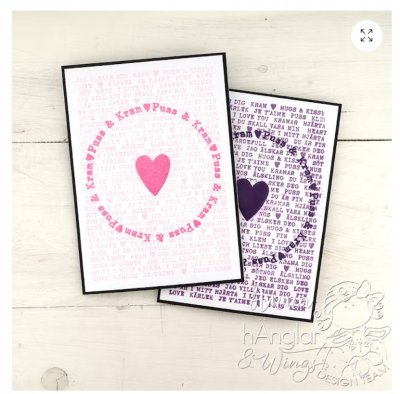 BAKGRUNDSTEXT KÄRLEK Background text love clear stamp from Hänglar & Wings A6