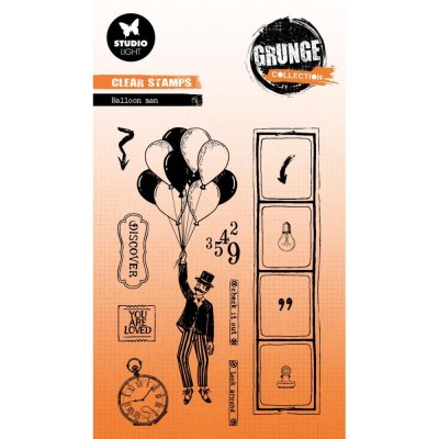 BALLOON MAN clear stamp set - Stämpelset man och ballonger från Studio Light