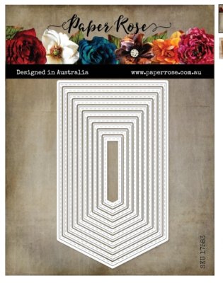 FÖRBESTÄLLNING - Banner 2 die set - Stansmallar från Paper Rose den största är 9,7*16,6 cm