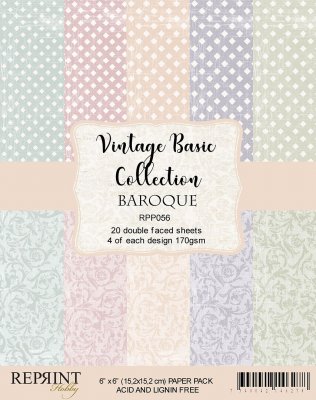 Baroque Vintage Basic Collection paper pack - Mönsterpapper från Reprint 15x15 cm