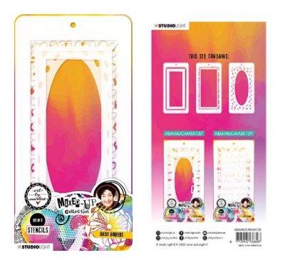 BASIC BORDERS mixed up collection 138 stencil set (3 pcs) from Art by Marlene Studio Light 11x21 cm