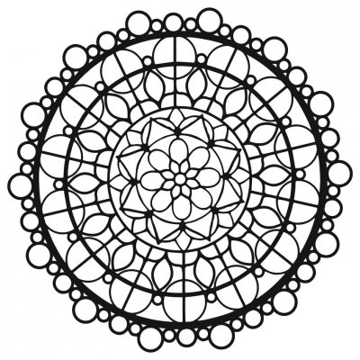 BEADED MANDALA circle stencil 6x6 - Rund schablon från The crafter's workshop 15x15 cm