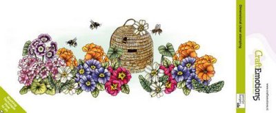 Primrose with beehive GB Dimensional slimline clear stamp set from Craft Emotions