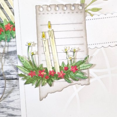 BEGRAVNINGSDEKORATION MED LJUSstansmall från Gummiapan ca 62x54 mm