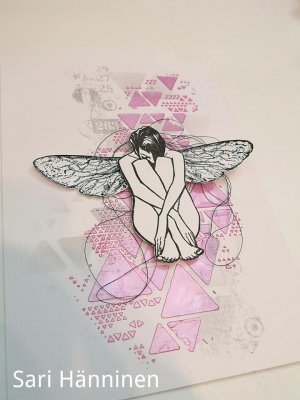 #99 Totally Triangular stencil from Autour de Mwa / Aall & Create A4