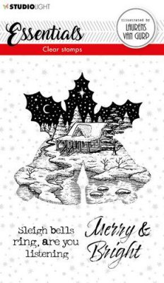 Christmas bells scene Clear Stamp By Laurens nr.114 - Stämpel med hus från Craft Emotions A6