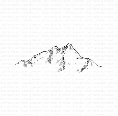 Berg (Mountain) rubber stamp from Gummiapan 10x3,5 cm