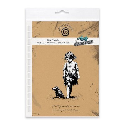 BEST FRIENDS girl dog rubber stamp set - Gummistämplar med flicka och hund från Cosmic Shimmer