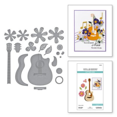 Bibi's Musical Notes Collection - Etched Dies - Mini Guitar - Gitarrstansmall från Spellbinders