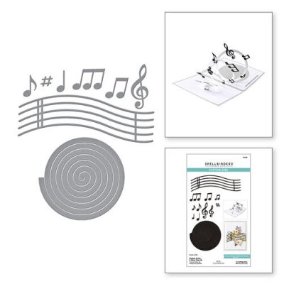 Bibi's Musical Notes Collection - Etched Dies - Musical Notes and Stave Pop-Up from Spellbinders