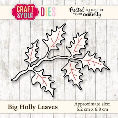 Big holly leaves die - Stansmall med järneskblad från Craft & You 5,2x6,8 cm