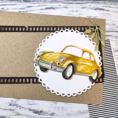 BILstansmall Volkswagen från Gummiapan ca 75x38,5 mm