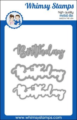 Birthday word and shadow die set - Stansmallar med grattistema från Whimsy Stamps