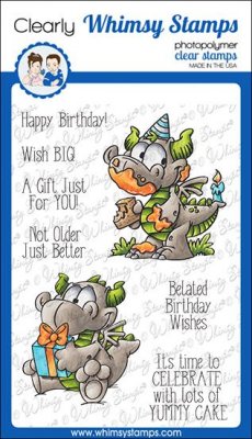 Birfday Dragons Clear Stamp (birthday) from Whimsy Stamps 10x15 cm