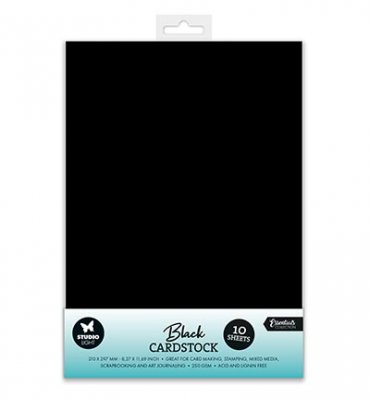 BLACK CARDSTOCK 250 GSM - Svarta papper från Studio Light A4