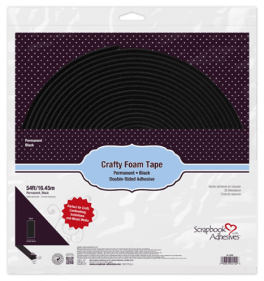 BLACK crafty foam tape - Svart 3D-tejp från Scrapbook Adhesives 16,45 m