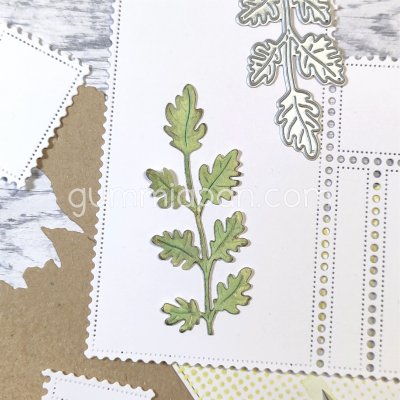 Leaf petiole die from Gummiapan ca 27,5x70,5 mm