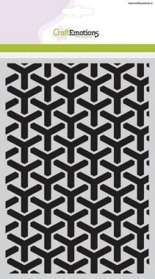 Blocks pattern stencil - Schablon med ihopvävda block från Craft Emotions A5