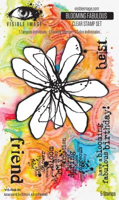 BLOOMING FABULOUS flower clear stamp set - Blomstämpelset från Visible image A6
