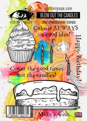 BLOW OUT THE CANDLES clear stamp set - Stämpelset från Visible image A6