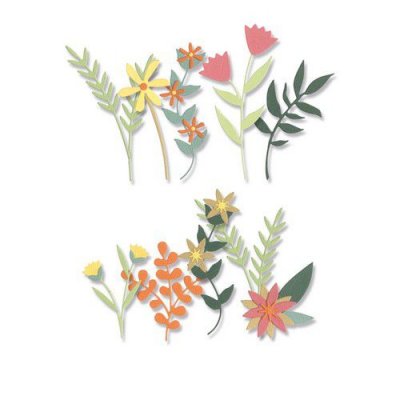 BOHO BOUQUET flower die set - Stansmallar med blommor och blad från Lisa Jones Sizzix