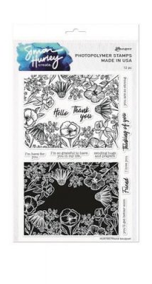 Bold bouquet frame clear stamp set from Simon Hurley Ranger ink 15x22 cm