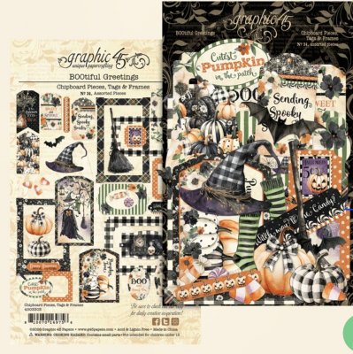 BOOTIFUL GREETINGS chipboard pieces, tags, frames - Dekoratiner från Graphic45
