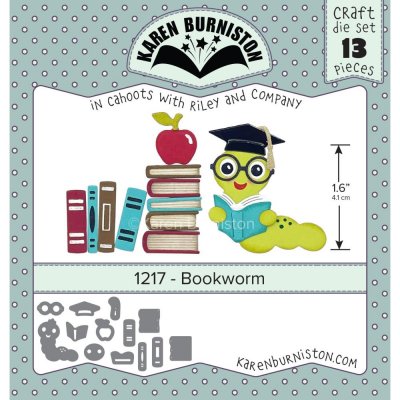BOOKWORM die set - Stansmallar med bok- och läsetema från Karen Burniston
