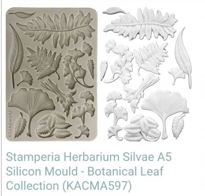 HERBARIUM SILVAE BOTANICAL LEAF MOULD - Gjutform med blad från Stamperia A5