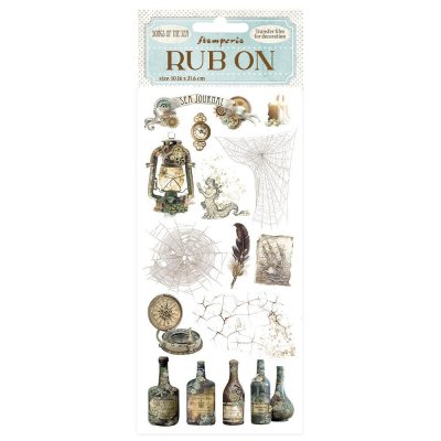 BOTTLES songs of the sea rub-ons - Gnuggisar med flaskor från Stamperia ca 10x20 cm