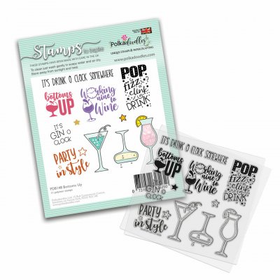 Bottoms Up drink Clear Stamp set from Polkadoodles