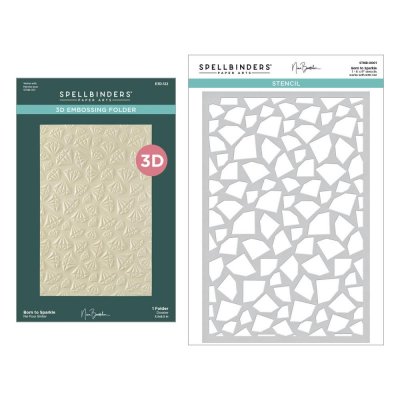 Bougie Birthday Born To Sparkle 3D Embossing Folder & Stencil By Nina Boettcher - Schablon och embossingfolder från Spellbinders