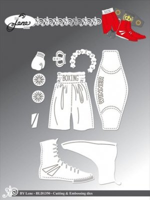 Boxing-2 Cutting & Embossing Die set - Boxningsstansmallar från By Lene
