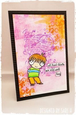 #292 Scripts clear stamp - Stämpel med text och splattar från AALL & Create A7