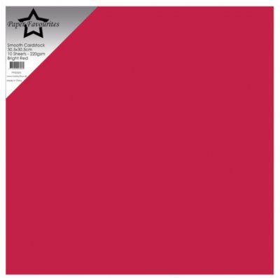 BRIGHT RED smooth cardstock 12x12 from Paper Favourites 30x30 cm