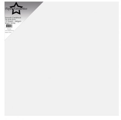 BRIGHT WHITE smooth cardstock 12x12 from Paper Favourites 30x30 cm